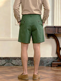 Wiaofellas  -  Spring Summer Men Italian Pleated Straight Suit Shorts Elegant Light Business Button Casual Office Dress Shorts