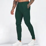 WIAOFELLAS  -  Foreign Trade Autumn New Casual Pants for Men's European and American Style Slim Fit Men's Casual Solid Color Pants