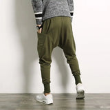 WIAOFELLAS  -  Plus Size M-4XL Men Sweatpants Spring Autumn  Casual Harem Drawstring Cotton Loose  Long Sport Pants Street Wear  Black Grey