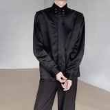 WIAOFELLAS  -  Winter New Men's Solid Color Long-Sleeve Shirt Chinese Retro Fashion Trendy High Street Loose Simple Casual Niche Men's Top