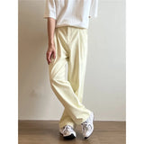 Wiaofellas  -  Black Beige Casual Pants Men Fashion Straight Pants Men Streetwear Korean Clothing Loose Wide Leg Pants Mens Trousers M-2XL