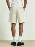 Wiaofellas  -  Summer New Men Solid Woven Dress Shorts Italian Business Style Button Pleated Straight Loose Daily Casual Shorts Pants