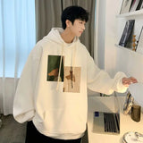 WIAOFELLAS  -  Plush American Hoodie Men's Autumn and Winter Hooded Jacket for Teenagers Loose High Street Versatile Clothes