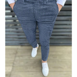 WIAOFELLAS  -  New Plaid Spot Pants For Men Fashion Business Casual Long Trousers Men Suit Pants Wedding Party Dress Social Clothing Breat