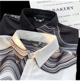 WIAOFELLAS  -  Men's Long Sleeved Shirts Print Baggy Single Breasted Blouses Korean Street Spring Autumn Coat Male Casual Shirt