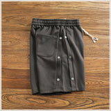 WIAOFELLAS  -  Summer new breasted shorts Men's summer short shorts High street trend loose casual quarter pants medium pants
