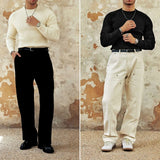 WIAOFELLAS  -  Trendy Bottoming Tees Mens Knitted Solid Color Texture Long Sleeve T-shirts For Men Spring Fall Stylish Slim Stretch O Neck Tops