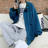 WIAOFELLAS  -  Spring Autumn Casual Solid Fashion Loose Casual Bomber Jacket Men Overcoat New Arrival Baseball Jackets Men's Jacket B27