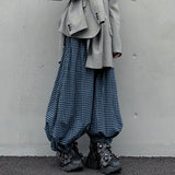 Wiaofellas  -  Men Plaid Pants Elastic Waist Joggers Loose Casual Wide Leg Trousers Men Streetwear Baggy Fashion Male Long Pants