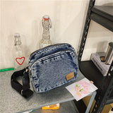 WIAOFELLAS  -  Canvas cash register shoulder messenger bag multi-layer cloth bag unisex wallet