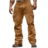 Wiaofellas  -  Men's Casual Corduroy Pants Solid Straight Pockets Trousers Daily Social Cargo Pants Streetwear Vacation Pants for Men