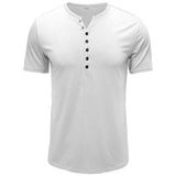 Wiaofellas  -  Summer New Men's V-Neck Clothes Slim Fit Casual Short-sleeved Men T-shirt Solid Color Top Fashion Clothes For Men