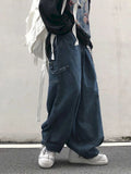WIAOFELLAS  -  Oversize Harem Jeans Men Women Denim Pants Wide Leg Trousers Baggy Japan Overalls Street Hiphop Jeans Cargo Pants