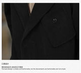 WIAOFELLAS  -  Japanese Corduroy Suit Jacket with Men's Patch Pocket Design Casual Retro French Light Mature Layered Jacket
