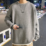 WIAOFELLAS  -  Mens Sweaters Fashion Casual Loose O Neck Oversize Harajuku Streetwear Knitwear Outwear