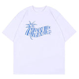 WIAOFELLAS  -  Spring And Summer New Style Trendy T-Shirt For Men Retro Coconut Tree Pattern Y2k Casual Fashionable Simple Cotton Top