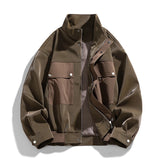 WIAOFELLAS  -  Spring Casual Jacket Men Multi Pocket Stand Collar Cargo Outwear Zipper Loose Full Sleeve Coat Male High Quality Jackets