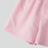 WIAOFELLAS  -  Men Sets Printing Striped Patchwork Streetwear Lapel Long Sleeve Shirt Crop Tops & Shorts Two Pieces Sets 2025 Men Suits