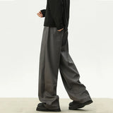 WIAOFELLAS  -  Deconstruction Design Pleated Wide Leg Trousers Men American Vintage Drape Suit Pants Streetwear Fall Loose Leisure Pants