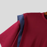 WIAOFELLAS  -  Men T Shirt Patchwork O-neck Short Sleeve Loose Male Tee Tops Streetwear Korean Style Fashion Casual Men Clothing S-5XL