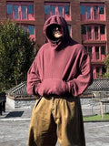 Wiaofellas  -  Fashion Casual Hooded Pullover For Male Oversized Bat Sleeve Cropped Hoodies Street Y2k Autumn Solid Hip Pop Pocket Hoodies