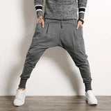 WIAOFELLAS  -  Plus Size M-4XL Men Sweatpants Spring Autumn  Casual Harem Drawstring Cotton Loose  Long Sport Pants Street Wear  Black Grey
