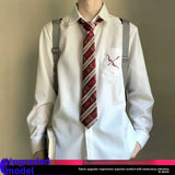 Wiaofellas  -  Cupid's Love DK orm Embroidered Long Sve irt Men's aduation Photo College Sle Loose Fit Breathable Summer irt