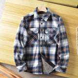 WIAOFELLAS  -  Americans Style Men's Winter Sherpa Fleece Lined Flannel Shirt Jacket Workwear Warm Button Up Plaid Shirt Jacket Male Clothing