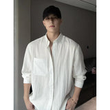 WIAOFELLAS  -  100% Cotton Men's Linen-Textured Long Sleeve Shirt – Breathable Classic Fit for Casual Minimalist Style Loose and Casual.