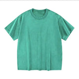 Wiaofellas  -  Washed T-shirts for Old Retro Trendy Brands in High Street Summer Short-sleeved Men