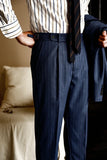 Wiaofellas  -  High Quality Pants Men Italy Business Dress Office Social Suit Trouser Pants Groom Contrasting Stripes Casual Wedding