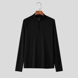 WIAOFELLAS  -  Men T Shirt Turtleneck Long Sleeve Zipper Knitted Tee Tops Men Streetwear Korean Style Fashion Casual Men Clothing S-5XL