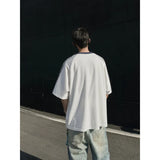 WIAOFELLAS  -  Summer Short Sleeved T-shirt Men Oversized Fashion V-neck T Shirt Men Streetwear Korean Loose Pullover T Shirt Mens Top M-3XL