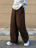 WIAOFELLAS  -  Multi-Pocket Cargo Pants Men Casual Solid Colour Straight Pants Baggy Wide-leg Pants Men Retro Versatile Trousers MID