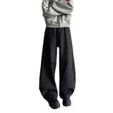 WIAOFELLAS  -  Grey Black Suit Pants Men Fashion Society Mens Dress Pants Korean Loose Casual Wide Leg Pants Mens Office Formal Trousers
