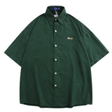 WIAOFELLAS  -  American retro solid color Shirts For Men Summer Button Up Casual Streetwear Male Couple Top Tees Hip Hop Oversize Men Clothing