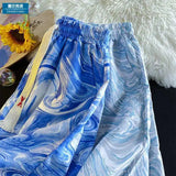 WIAOFELLAS  -  Tie-dye Casual Men Summer Ice Silk Loose Beach Shorts