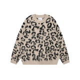 WIAOFELLAS  -  Sweaters Men Fleece Leopard Korean Thicken Warm Knitting Winter Loose Casual Long Sleeve Pullovers Streetwear