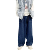 WIAOFELLAS  -  Spring Autumn New Solid Color Cowboy Straight Pants 2023 Man Japanese Style Loose Fashion Hip Hop Personality Wide Leg Trousers