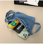 WIAOFELLAS  -  Personality washed denim bag men's new shoulder bag simple Joker Messenger bag fashion sports mobile phone bag