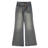 WIAOFELLAS  -  American High Street Washed Old Jeans Men's and Women's Loose Micro Ragged Pants Wide Leg Floor Dragging Pants Trend calsa