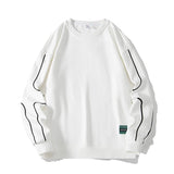 Wiaofellas  -  Crewneck Sweatshirt Men Patchwork Oversized Japanese Streetwear Hip Hop Black Hoodie Men Sweatshirts Hoodies