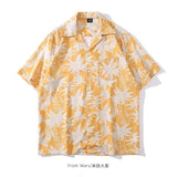 Wiaofellas  -  Short-sleeved Floral Shirt Men's High-end Niche Design Trendy Brand Thin