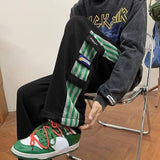 Wiaofellas Sweatpants for Men Harajuku Cotton Goth Tracksuit Bottoms Trousers Wide Leg Hip-hop Sport Young La Elastic Y2k Male Sweat Pants