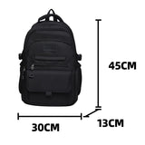 WIAOFELLAS  -  Nylon Backpack for Student Black Teenager Large Sweethearts Serviceable Travel Rucksack High Quality Unisex Laptop Knapsack