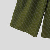 WIAOFELLAS  -  Men Striped Sets Stand Collar Sleeveless Vests & Pants Two Pieces Sets Streetwear Loose Fashion Men's Casual Suits S-5XL