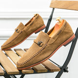 WIAOFELLAS  -  Men's Loafers Comfortable Leathe Casual Dress Shoes Light-Weight  Moccasin Slip On Driving Shoes for Male