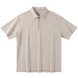 Wiaofellas  -  Summer New American Half-zipper Slit Short-sleeved T-shirt Simple Versatile Lapel Polo Shirt