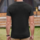 WIAOFELLAS  -  Summer Men's Clothing Luxury Knit V Neck Short-sleeved Polo Shirt Leisure Popular Streetwear Slim Knitwear T-Shirt Men MY1071