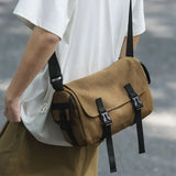 WIAOFELLAS  -  Men Women Single Shoulder Tooling Postman College Student Commuter Large Capacity Canvas Crossbody Bags Fashion Trend Bag